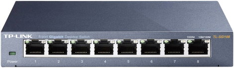 8 portos Gigabites RJ45 Ethernet switch 1000 MBit/s, TP-LINK TL-SG108