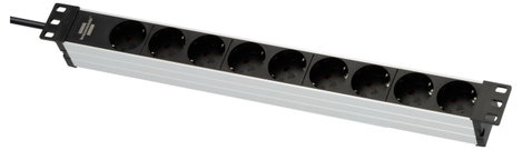 Hálózati elosztó 19 colos rack szekrénybe, 9 részes, alu/fekete, Brennenstuhl 1390007009 3. kép