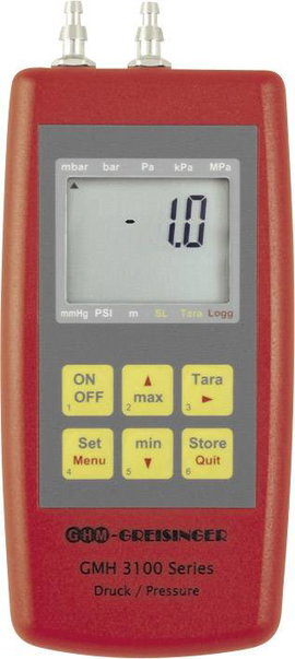 Kézi digitális levegőnyomás mérő, -0.005 - +0.005 bar, Greisinger GMH 3161-002