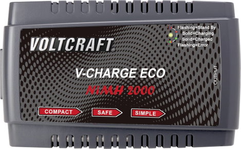 Modell akku töltő, 230V 2A, Voltcraft V-Charge Eco NiMh 2000