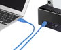 USB 3.0 csatlakozókábel, 1x USB 3.0 dugó A - 1x USB 3.0 dugó B, 0,5 m, kék, aranyozott, renkforce 2. bélyegkép