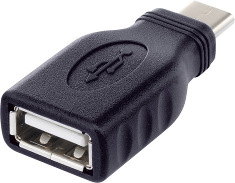USB 2.0 átalakító, USB C típusú dugóról A típusú aljra OTG funkcióval, Renkforce