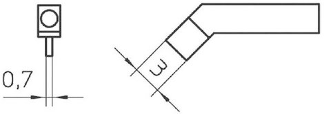 Weller RTW3 egyenes, kétoldalt csapott, véső formájú pákahegy, forrasztóhegy 1.0 mm