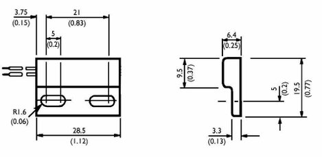 Reed kapcsoló 1 nyitó 100 V/AC 0.3 A 3 W, TE Connectivity Sensor PS2021 2. kép