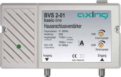Antennajel erősítő, szabályozható 25 dB Axing BVS 201