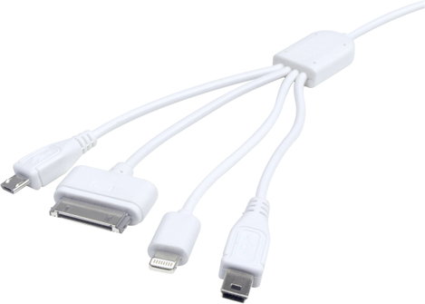 Apple iPhone USB töltőkábel, adatkábel (30 pólusú, Lightning, Mini B, Micro B csatlakozókkal) Eufab