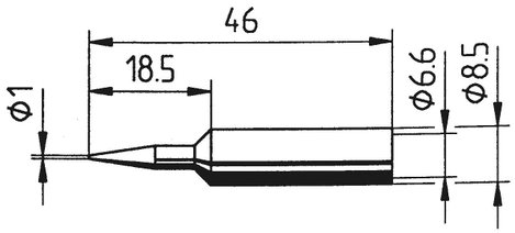 Ersa 832 pákahegy, forrasztóhegy 832 BD LF ceruza formájú hegy 1.0 mm