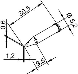 Ersa 102 pákahegy, forrasztóhegy 102 CD LF véső forma 1.2 mm