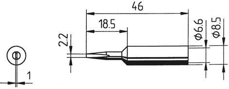 Pákahegy, forrasztóhegy, véső forma 2,2 mm, Ersa 832 CD LF 2. kép
