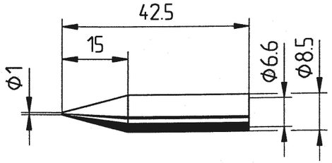 Ersa 842 pákahegy, forrasztóhegy 842 BD LF ceruza formájú hegy 1.0 mm 2. kép