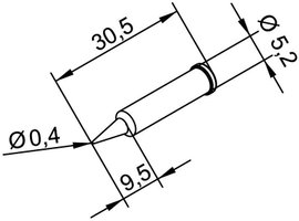 Ersa 102 pákahegy, forrasztóhegy 102 PD LF ceruza formájú hegy 0.4 mm