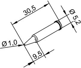 Ersa 102 pákahegy, forrasztóhegy 102 PD LF ceruza formájú hegy 1.0 mm