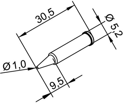 Ersa 102 pákahegy, forrasztóhegy 102 PD LF ceruza formájú hegy 1.0 mm