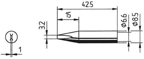 Ersa 842 pákahegy, forrasztóhegy 842 ED LF véső forma 3.2 mm 2. kép