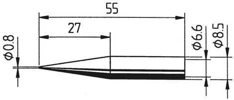 Ersa 842 pákahegy, forrasztóhegy 842 SD LF ceruza formájú hegy 0.8 mm