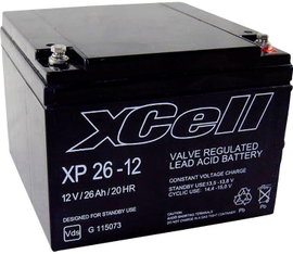 Ólom zselés akku AGM 12 V 26 Ah 165 x 127 x 176 mm XCell XP2612