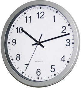 Rádiójel vezérelt analóg falióra 30 x 4,3 cm, ezüst, EuroTime 56831-07