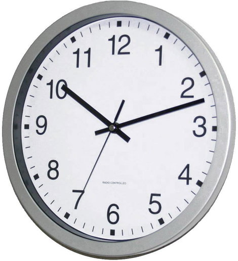 Rádiójel vezérelt analóg falióra 30 x 4,3 cm, ezüst, EuroTime 56831-07