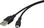 USB 2.0 csatlakozókábel, 1x USB 2.0 dugó A - 1x USB 2.0 dugó mikro B, 1 m, fekete, aranyozott, renkf bélyegkép