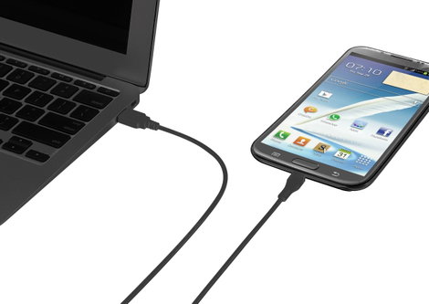 USB 2.0 csatlakozókábel, 1x USB 2.0 dugó A - 1x USB 2.0 dugó mikro B, 1 m, fekete, aranyozott, renkf 2. kép
