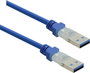 USB 3.0 csatlakozókábel, 1x USB 3.0 dugó A - 1x USB 3.0 dugó A, 1 m, kék, aranyozott, renkforce 2. bélyegkép