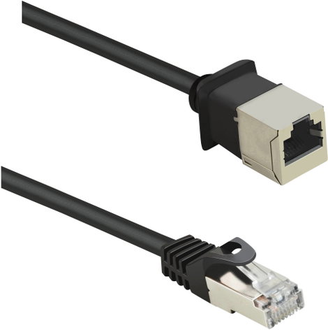 Renkforce RF-4394127 RJ45 Hálózati kábel, patchkábel CAT 5e F/UTP 5.00 m Fekete Hosszabbítókábel Véd