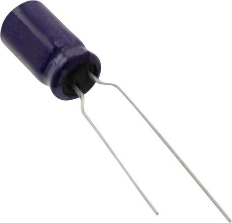 Elektrolit kondenzátor, radiális, álló, RM 2,5 mm 100 µF 35 V 20 % Ø 6,3 mm Panasonic ECA-1VM101