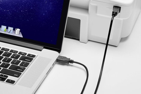 USB 2.0 csatlakozókábel, 1x USB 2.0 dugó A - 1x USB 2.0 dugó B, 0,5 m, fekete, aranyozott, renkforce 2. kép