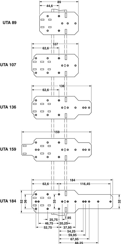 Hordsín adapter Univerzális, Korrózió ellen védett Phoenix Contact UTA 89 1 db 3. kép