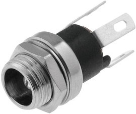 Kisfeszültségű tápcsatlakozó alj, beépíthető, függőleges 5,5 x 2,1 mm Cliff SCD-026