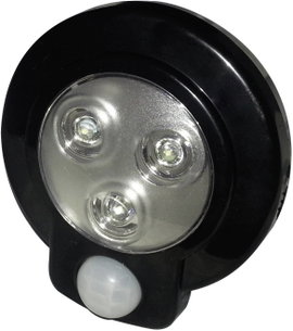 LED-es polc alá szerelhető lámpa mozgásérzékelővel, fekete, kerek, Müller Licht 57013
