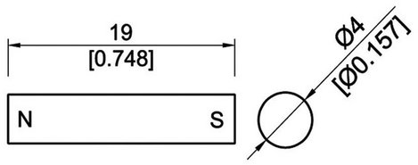 Tartós rúdmágnes AlNiCo max. 400 °C 1,24 T, StandexMeder Electronics 4003004003 2. kép