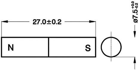 Tartós rúdmágnes AlNiCo, max. 400 °C 1,32 T, StandexMeder Electronics 2. kép