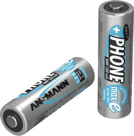 Ceruza akku AA, NiMH, 1,2V 1300 mAh, 2 db, Ansmann DECT maxE LR06, AA, LR6, AAB4E, AM3, 815, E91, LR