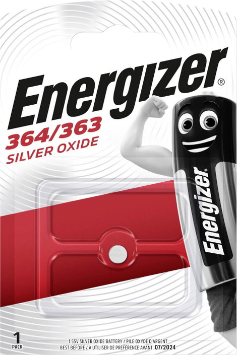 364 gombelem, ezüstoxid, 1,55V, 23 mAh, Energizer SR621SW, SR60, SR621, V364, D364, 602, T, 280-34,