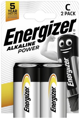 Baby elem C, alkáli mangán, 1,5V, 2 db, Energizer Power LR14, LR15, C, AM2, MN1400, 814, E93, LR14N,