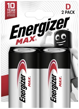 Góliát elem D, alkáli mangán, 1,5V, 2 db, Energizer Max LR20, D, AM1, XL, MN1300, 813, E95, LR20N, 1