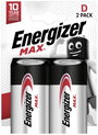 Góliát elem D, alkáli mangán, 1,5V, 2 db, Energizer Max LR20, D, AM1, XL, MN1300, 813, E95, LR20N, 1 bélyegkép