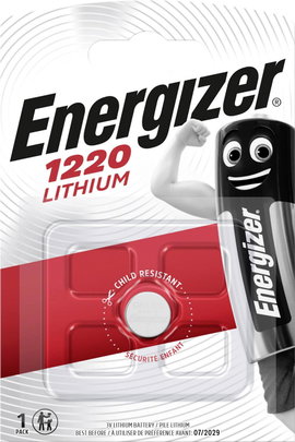 CR1220 lítium gombelem, 3 V, 40 mA, Energizer BR1220, DL1220, ECR1220, KCR1220, KL1220, KECR1220, LM