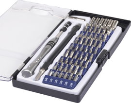 Multimédiás mikro BIT csavarhúzó készlet, telefon és laptop szereléshez 58 részes Basetech 1430586