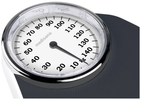Analóg személymérleg max. 150 kg, fekete/fehér, Medisana PSD 10. kép