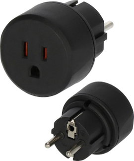 USA, Japán/magyar konnektor átalakító adapter, fekete, Brennenstuhl 1508520