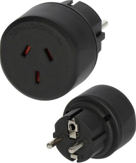 Magyar-Ausztrália/Kína konnektor átalakító adapter, fekete, Brennenstuhl 1508510