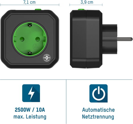 Konnektoros időkapcsoló óra, 2500W, min. 15 perc, IP20, Ansmann 5024063 13. kép