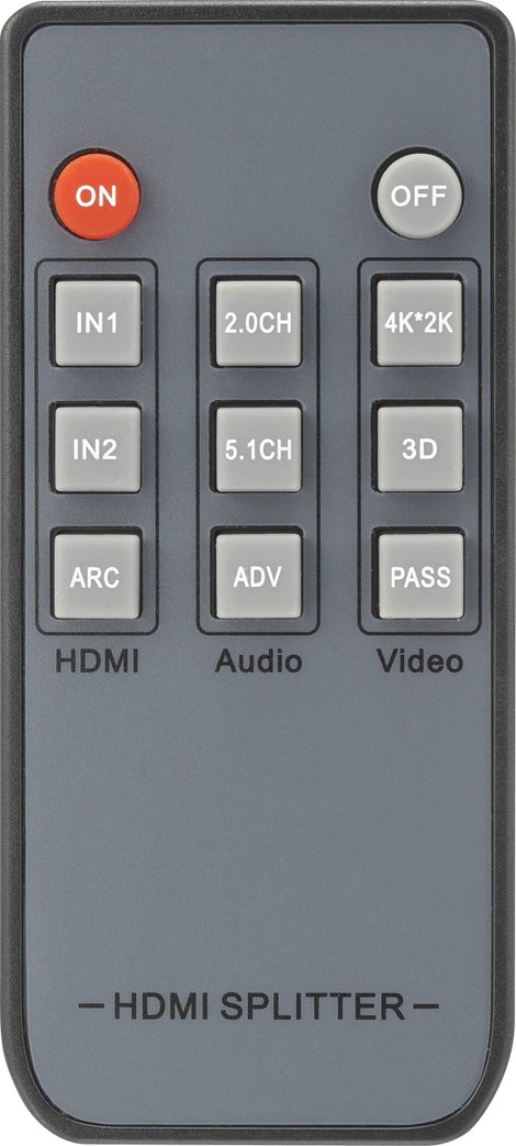 4 portos HDMI elosztó, audio csatlakozás, távirányító, 3648 x 2160 px, fekete, SpeaKa Professional 4. kép
