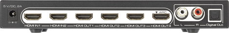 4 portos HDMI elosztó, audio csatlakozás, távirányító, 3648 x 2160 px, fekete, SpeaKa Professional 5. kép