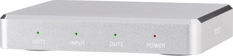 2 portos HDMI elosztó, alumínium ház, Ultra HD képes 3648 x 2160 pixel, SpeaKa Professional