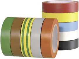 Szigetelőszalag készlet, 10 tekercs 10 m x 15 mm HellermannTyton HelaTape Flex 15