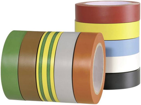Szigetelőszalag készlet, 10 tekercs 10 m x 15 mm HellermannTyton HelaTape Flex 15