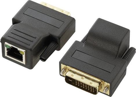 DVI hosszabbítás CAT5 hálózati kábelen keresztül, 70 m, 1920 x 1200px, Renkforce DVI Extender